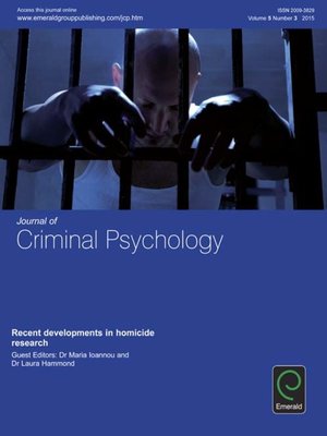 cover image of Journal of Criminal Psychology, Volume 5, Number 3